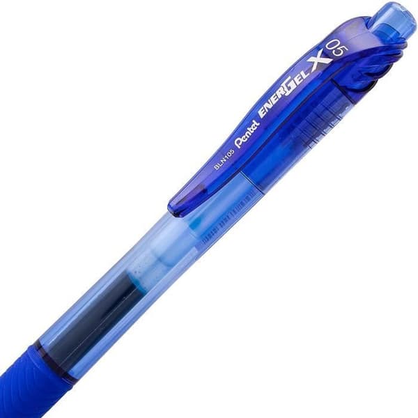 Pentel EnergelX paket med 12 infällbara gelrullar spets 0,5 mm blå - BLN105-C