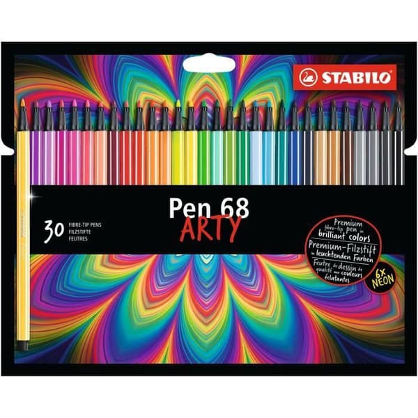 Kartong x 30 STABILO Pen 68 ARTY-ritmarkörer