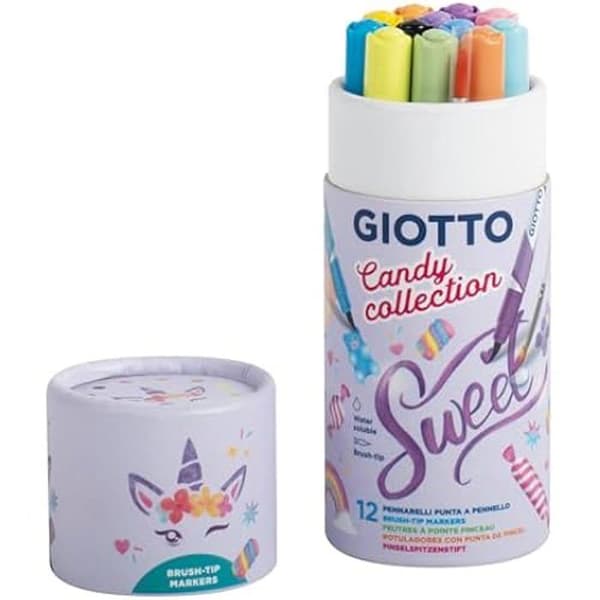 Feutrar - GIOTTO - Candy Collection - 12 feutrar TURBO Soft Brush - 1 pensel ingår - Flera färger