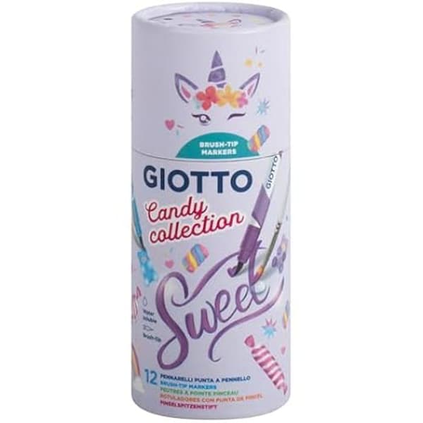 Feutrar - GIOTTO - Candy Collection - 12 feutrar TURBO Soft Brush - 1 pensel ingår - Flera färger