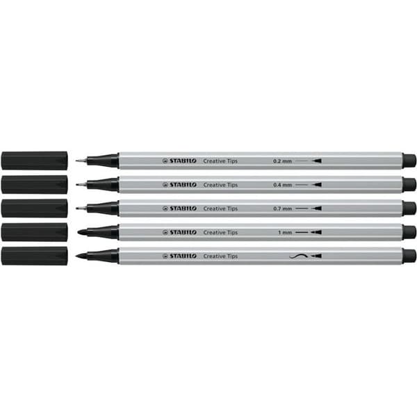 Ritpenna - STABILO Creative Tips - Kartongfodral x 10 olika kalligrafipennor med spetsar