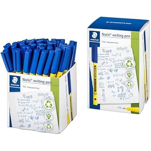 Filttusch - STAEDTLER - Noris 307 - Paket med 50 - Spets 0,6 mm - Återvunnen plast 97% - Blå