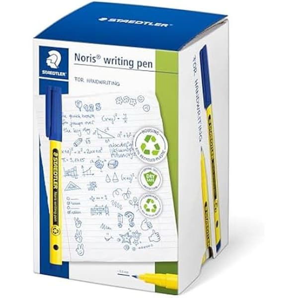 Filttusch - STAEDTLER - Noris 307 - Paket med 50 - Spets 0,6 mm - Återvunnen plast 97% - Blå