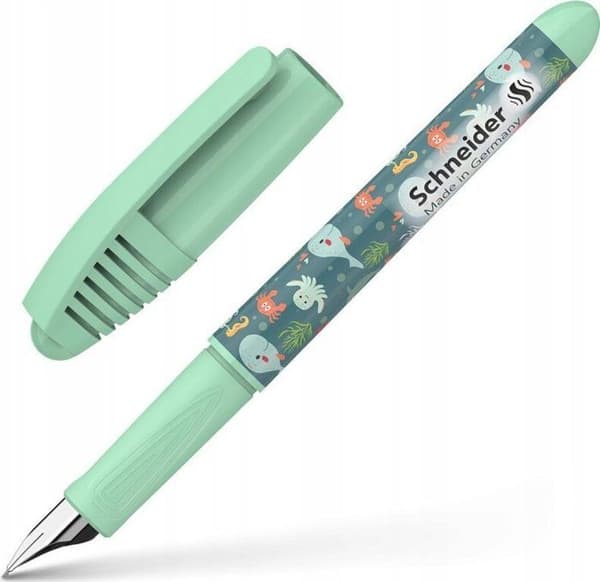 Stylo - pennset - Schneider refills - SR168921 - Fjäderpenna Zippi Happy Fish, M, ljusgrön