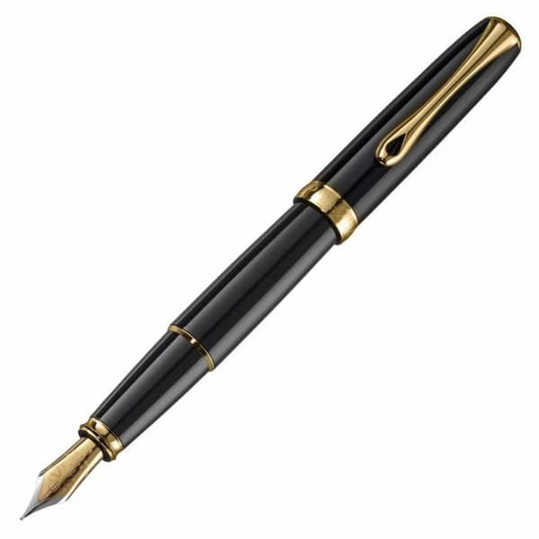 Stylo - set med penna - påfyllning Diplomat - D40203025 - Fjäderpenna Excellence A2, M, svart/guld