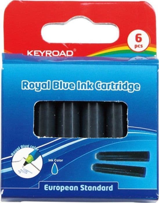 Stylo - pennset - Keyroad påfyllning - KR971339 - Bläckpatroner för pennor, blå, 6 stycken