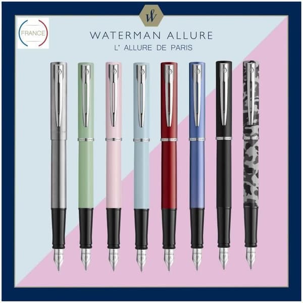 WATERMAN Allure Pastel - pastellrosa reservoarpenna, fin spets, Presentset