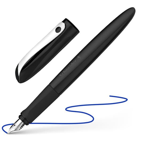 Schneider - 162111 - Vågig Stylo plume (för höger- och vänsterhänta, med utbytbar spets), svart
