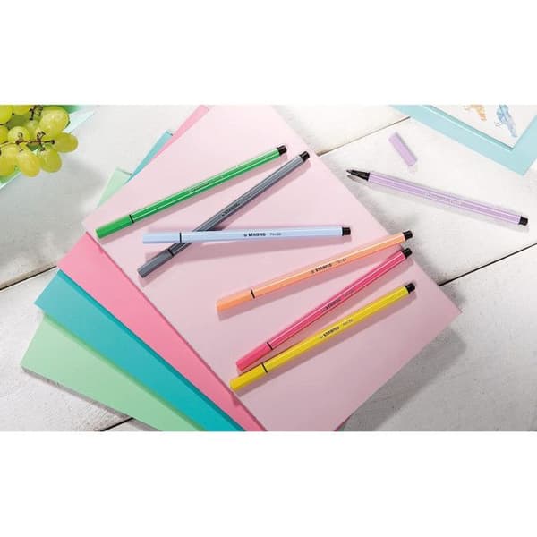 Feutrar för teckning STABILO Pen 68 Pastellove - Set med 15 pastellfärger
