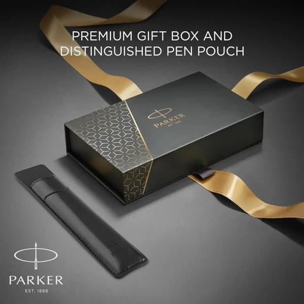 Gåvaask - PARKER - IM Duo - Fjäderpenna och Bläckpenna - Svart lackfinish - Medelspets