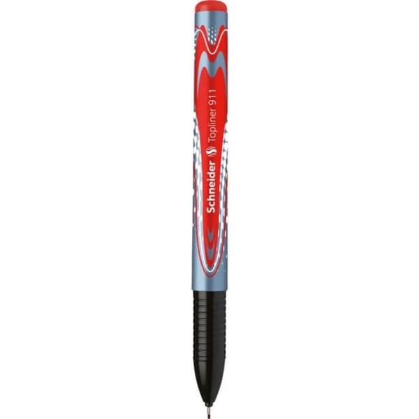 Fineliner-pennor - Schneider - Topliner 911 - 10-pack - Röd färg - Spets 0.4 mm