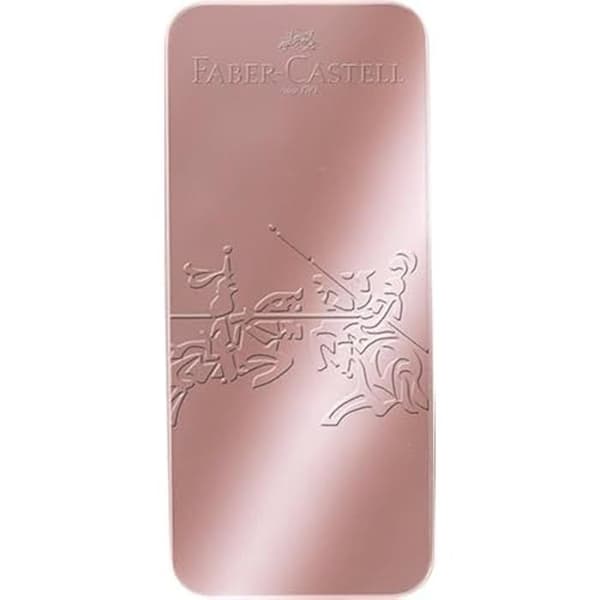 Presentlåda - FABER-CASTELL - Grip 2011 - Fylld penna M - Bläckpenna XB - Ljust rosa metallfodral