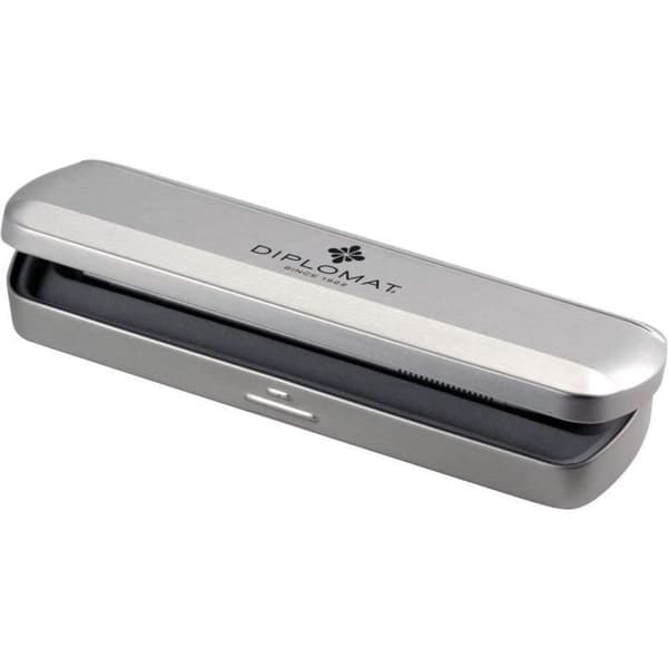 Diplomat stylo-plume Traveller rostfritt stål silver/guld medel