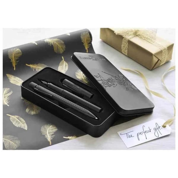 Pennsats - FABER-CASTELL - GRIP Edition - Svart - Medium spets - Ej påfyllningsbar