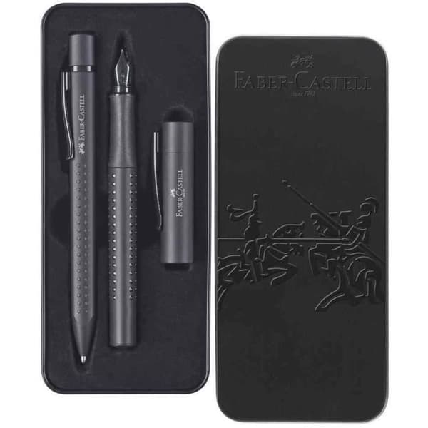 Pennsats - FABER-CASTELL - GRIP Edition - Svart - Medium spets - Ej påfyllningsbar