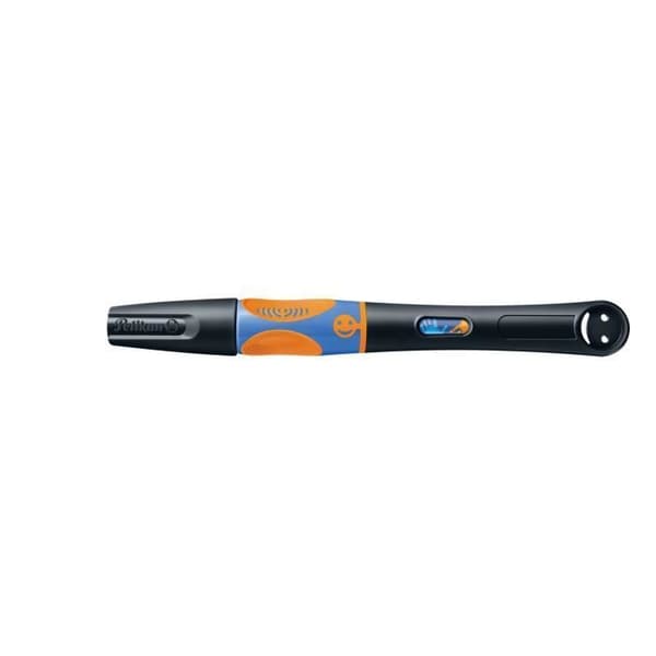 Stylo med fjäder - Pelikan - Griffix Neon Black - Svart/orange - Barn - Medium spets