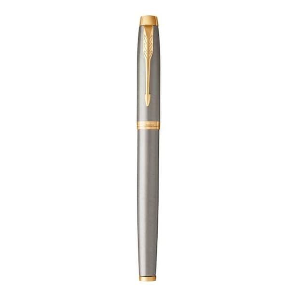 Fountain pen - PARKER - IM - Børstet metal - Medium spiss - Gyldne attributter
