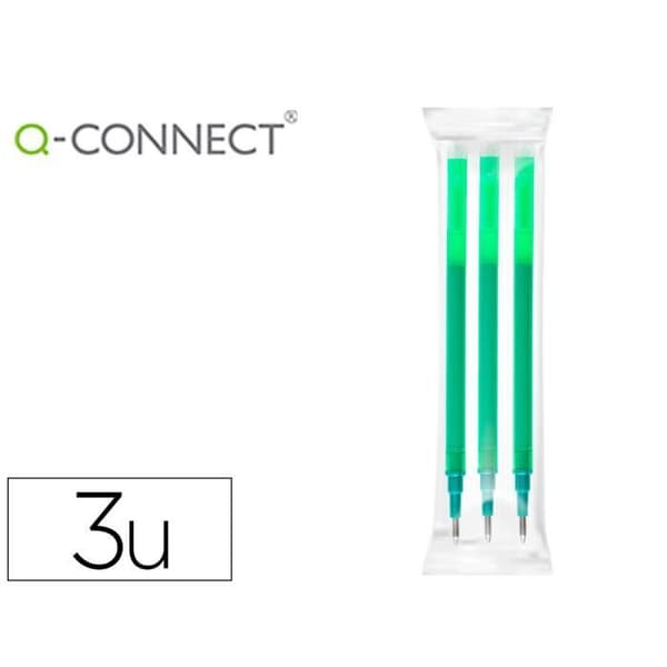 Grön Q-CONNECT raderbar rollerball - set om 3