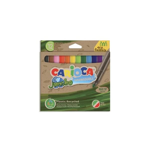 Färgpennor - CARIOCA - Maxi Jumbo - Multicolor - 12 st - För barn från 3 år