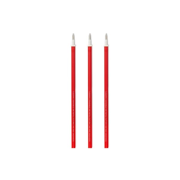 Raderbar gelpenna refill - Legami - Paket med 3 - Rött bläck - Medium spets - Påfyllningsbar