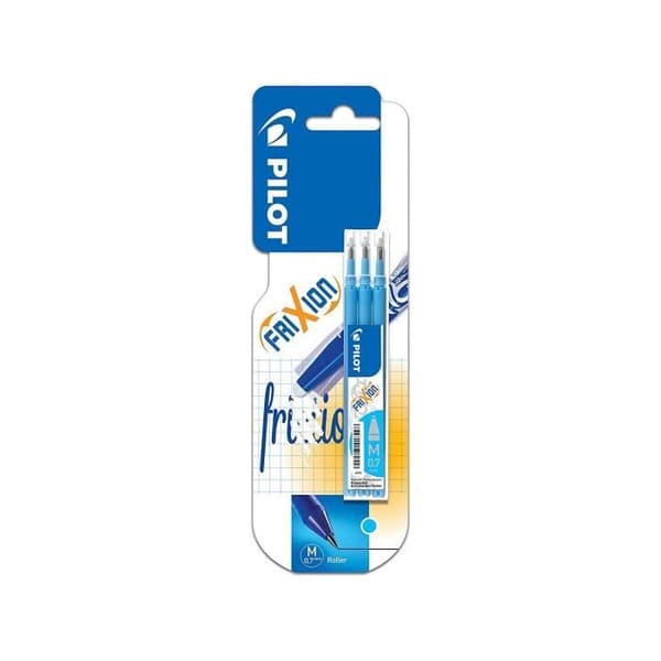 PILOT - Etui med 3 Frixion Ball / Clicker Refills - Medium spets - Turkos bläck
