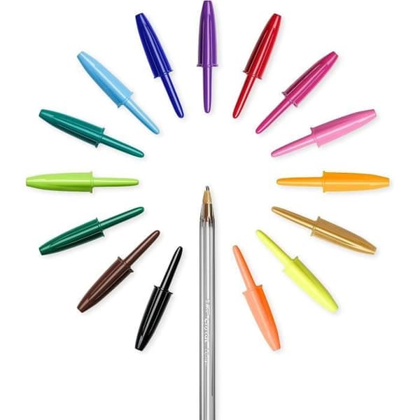 BIC Cristal Multicolour kulspetspennor bred spets (1,6 mm) - blandade färger, paket med 2 påsar om 10