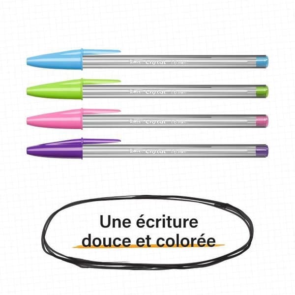 BIC Cristal Multicolour kulspetspennor bred spets (1,6 mm) - blandade färger, paket med 2 påsar om 10