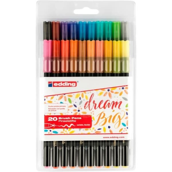Feutrar edding 1340 « Brush Lettering », set om 20
