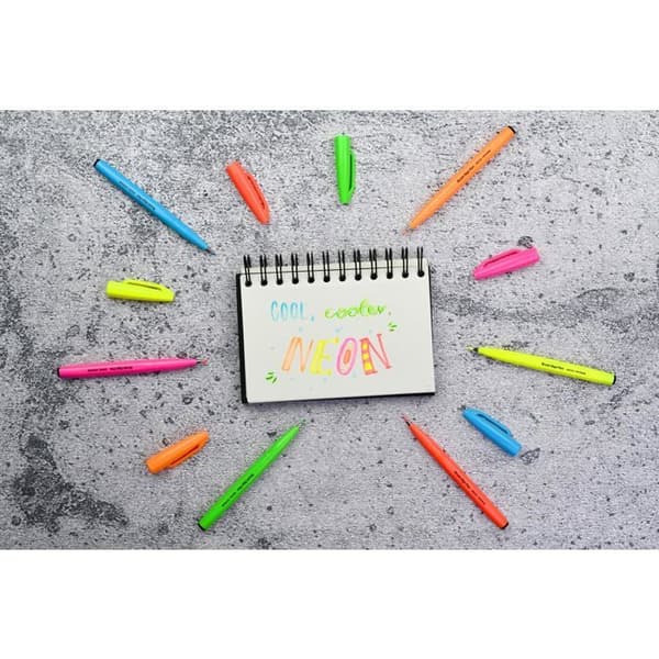 Stylo - penngrupp - Pentel refill - SES15C-FBX - Röd fluorescerande penselspetsstylo