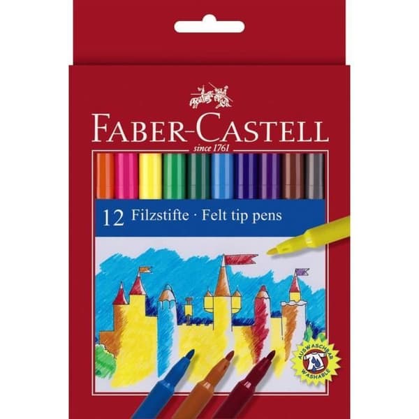 FABER-CASTELL 12 Rainbow 12 skolmärken
