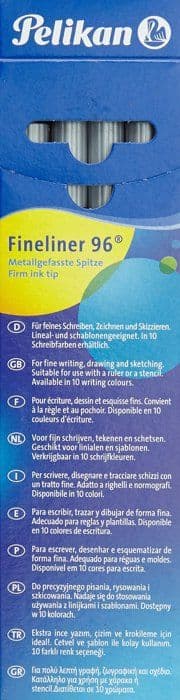 Herlitz Markers - 943225 - Pelikan Fineliner 96 Set med 10 st i en rosa ask