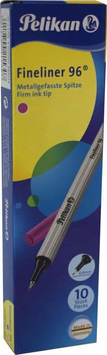 Herlitz Markers - 943225 - Pelikan Fineliner 96 Set med 10 st i en rosa ask