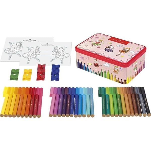 FABER-CASTELL Ballerinalåda med 33 Anslutningsmarkörer - Blandade färger