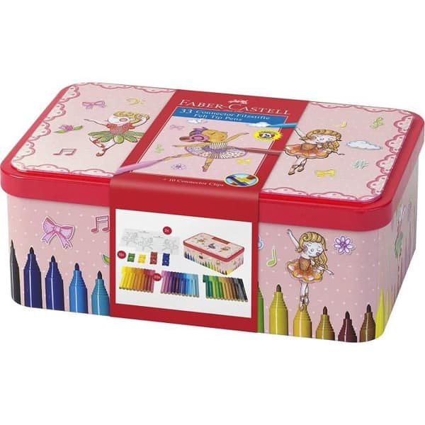FABER-CASTELL Ballerinalåda med 33 Anslutningsmarkörer - Blandade färger