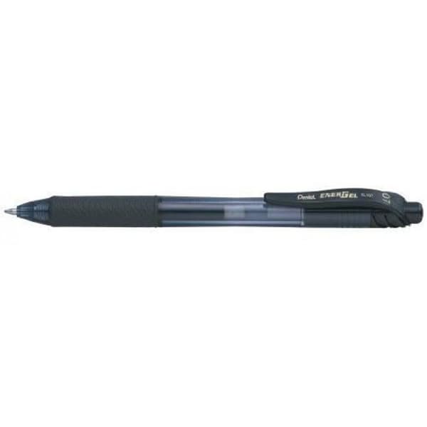 Pentel EnergelX Indragbar Gel Rollerball Pen, 0,7 mm spets, svart, 12-pack