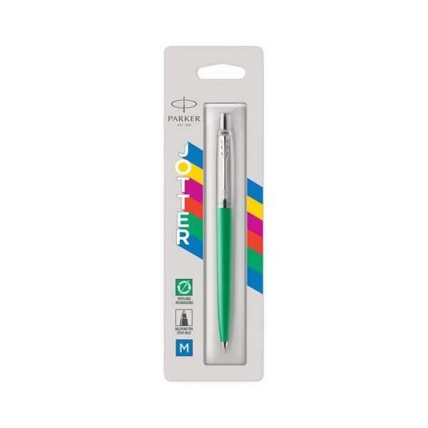 PARKER Jotter Originals kulspetspenna, grön, kromkant, medium spets, i blisterförpackning
