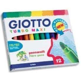 Kartong med 12 Giotto Turbo maxi färgmarkörer