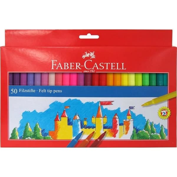 Faber-Castell 554250 Kartong med 50 markörer, Flerfärgad: Kontorsmaterial
