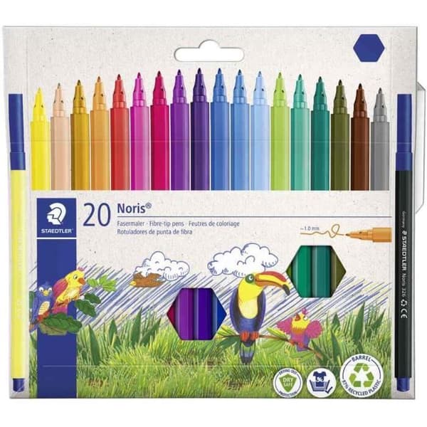 Feutre - STAEDTLER - Noris - 20 feutrar - Spets 1 mm - DRY-SAFE
