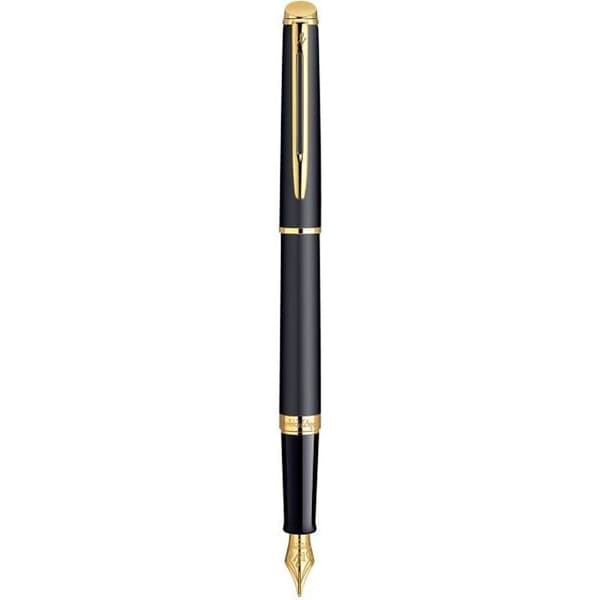 WATERMAN Hemisphere reservoarpenna, mattsvart, medium spets, guldkant, presentförpackning