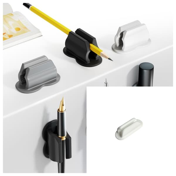 INF Silikone Pen Holder Clips - 2-pak Hvid