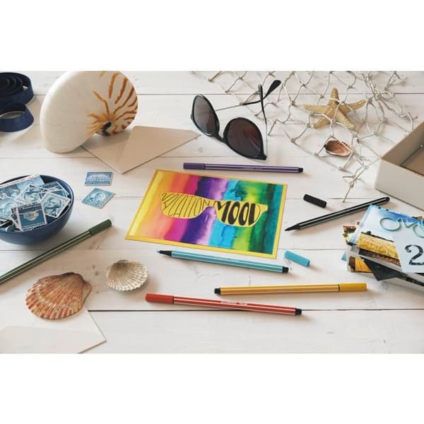 Feltpen - STABILO - PEN 68 - Neonröd - 10-pack - Unisex