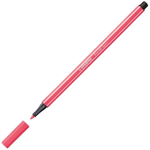 Feltpen - STABILO - PEN 68 - Neonröd - 10-pack - Unisex