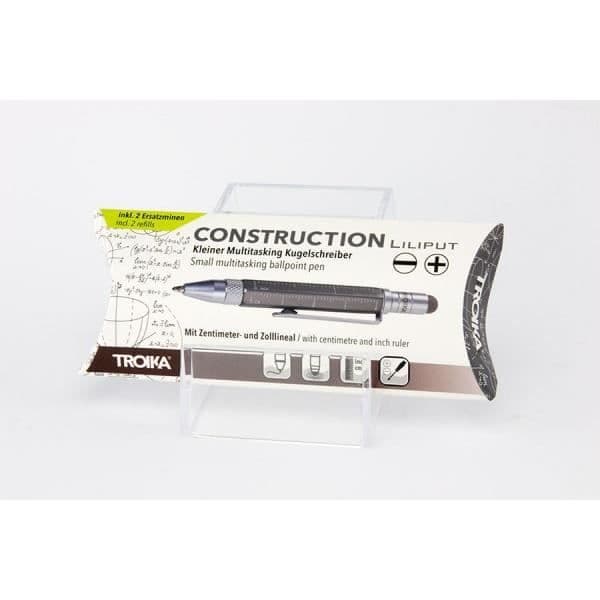 TROIKA Konstruktion Lilput, Multifunktionsbläckpenna, Svart, Silver, Titan, Sexkantig, 1 mm, Medium