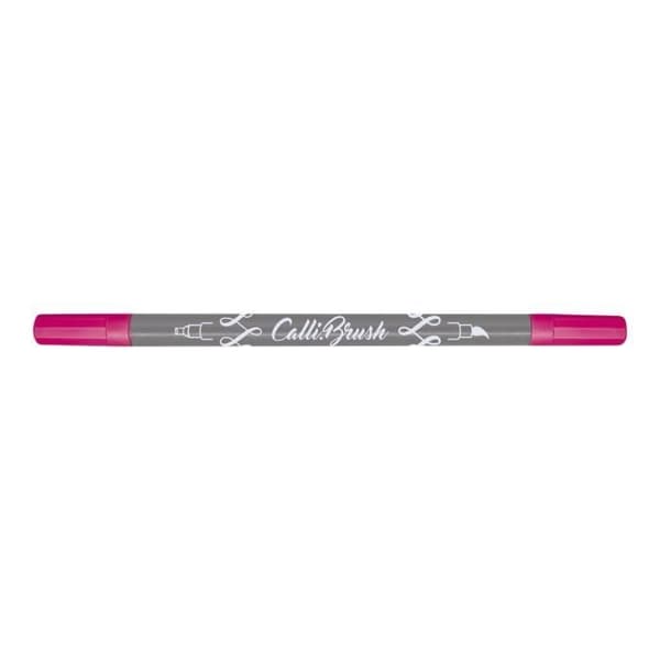 ONLINE Calli.Brush Icke-permanent dubbeltippad borstpenna, fluorescerande rosa, vattenbaserat bläck, 2 mm
