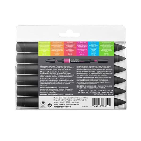 Set med 6 Promaker Neon markers - Winsor och Newton