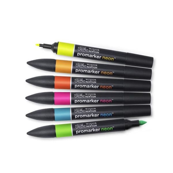 Set med 6 Promaker Neon markers - Winsor och Newton