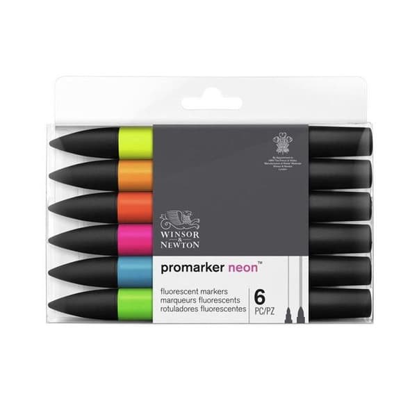 Set med 6 Promaker Neon markers - Winsor och Newton