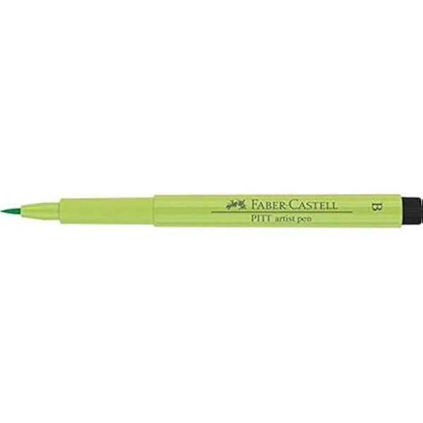 Ritpenna - FABER-CASTELL - Pitt Artist Pen - Bred borstspets - Ljusgrön färg - Ej påfyllningsbar