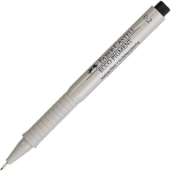Ecco Pigment bläckpenna 0,2 mm - FABER-CASTELL - Fin spets - Vatten- och ljusbeständigt svart bläck